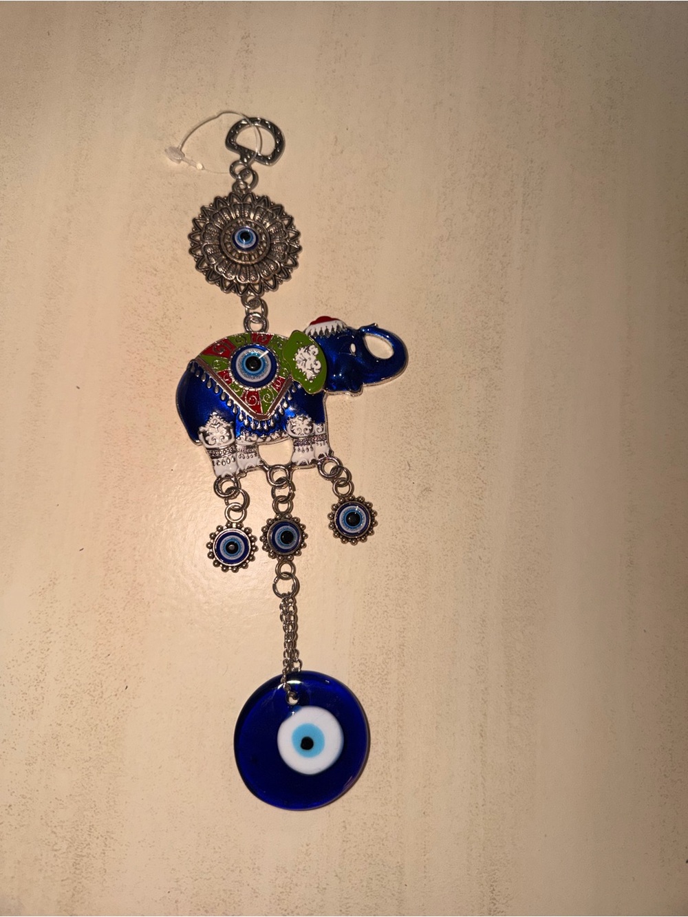 Blue Elephant Evil Eye Hanging Charm nwot